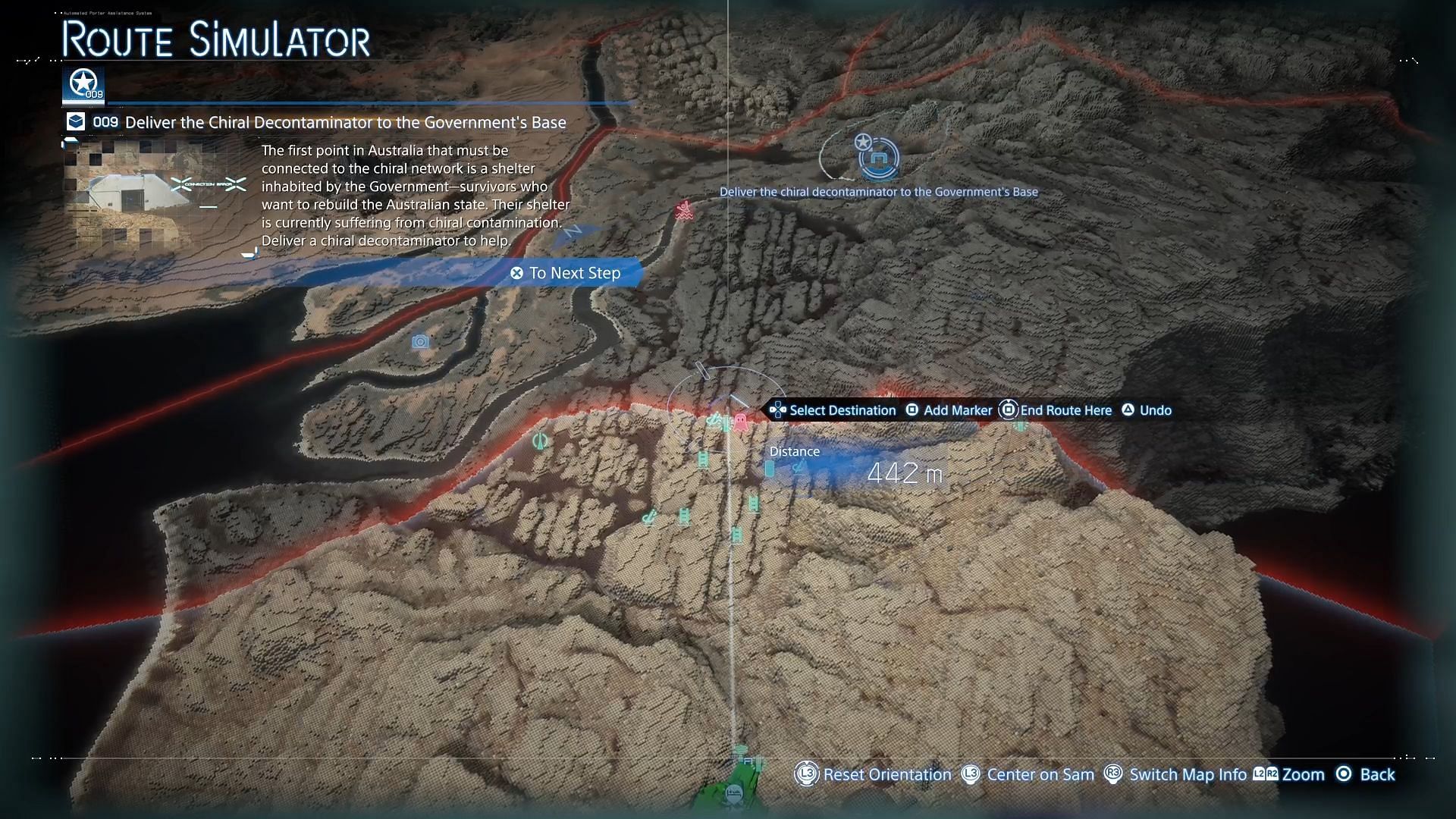 You need to deliver the Chiral Decontaminator to the Government's Base (Image via Sony Interactive Entertainment || Sportskeeda)